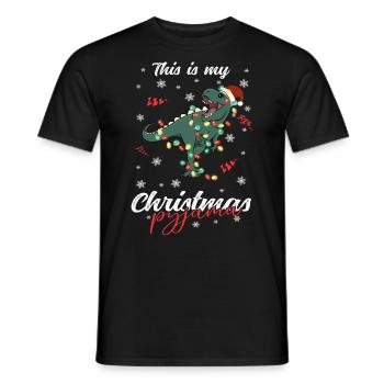 lustig Dinosaurier Trex Weihnachten Weihnachtsschl - Männer T-Shirt - Schwarz - Vorne - AI Model Male 178 light (178cm)