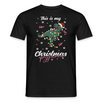 lustig Dinosaurier Trex Weihnachten Weihnachtsschl - Männer T-Shirt - Schwarz - Vorne - AI Model Male 178 light (178cm)