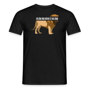 Löwe mit Bart weiß - Männer T-Shirt - Schwarz - Vorne - AI Model Male 178 light (178cm)