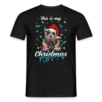 lustig Französische Bulldogge Weihnachten Weihnach - Männer T-Shirt - Schwarz - Vorne - AI Model Male 178 light (178cm)