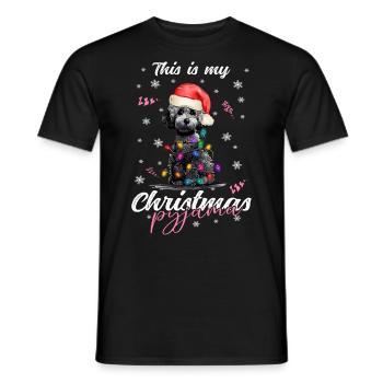 lustig Pudel Weihnachten Weihnachtsschlafanzug - Männer T-Shirt - Schwarz - Vorne - AI Model Male 178 light (178cm)