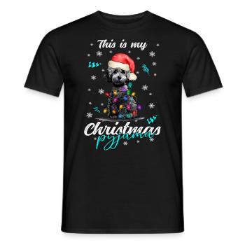 lustig Pudel Weihnachten Weihnachtsschlafanzug - Männer T-Shirt - Schwarz - Vorne - AI Model Male 178 light (178cm)