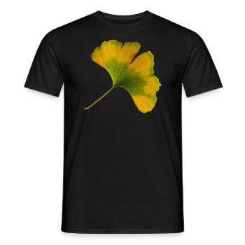 Ginkgo Leaf Autumn Ginkgo Leaf Yellow Green - Men's T-Shirt - black - Front - AI Model Male 178 light (178cm)