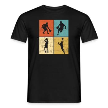 Basketteur Basketball Sunset Design rétro - T-shirt homme - noir - Devant - AI Model Male 178 light (178cm)