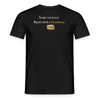 Start with Sandwich 2 - Männer T-Shirt - Schwarz - Vorne - AI Model Male 178 light (178cm)