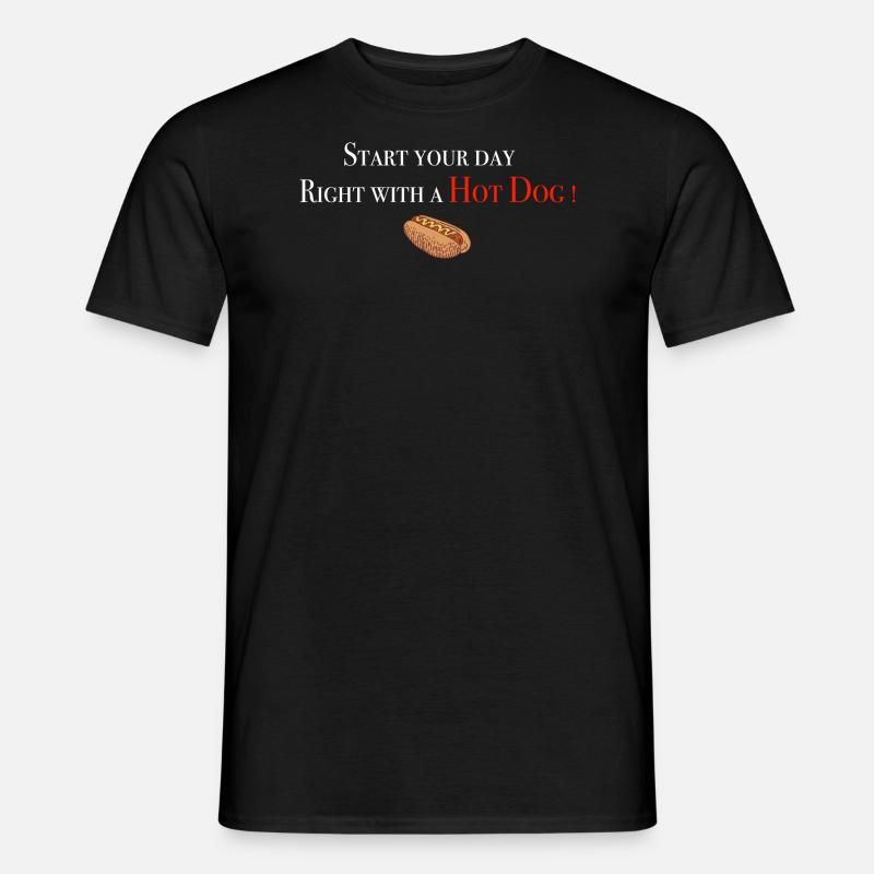 Start with Hot Dog - Männer T-Shirt - Schwarz