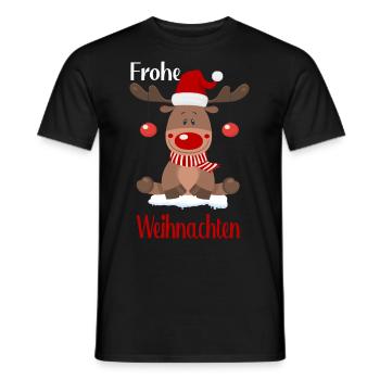 Rentier-Frohe Weihnachten - Männer T-Shirt - Schwarz - Vorne - AI Model Male 178 light (178cm)