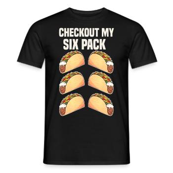 taco checkout my six pack - Männer T-Shirt - Schwarz - Vorne - AI Model Male 178 light (178cm)