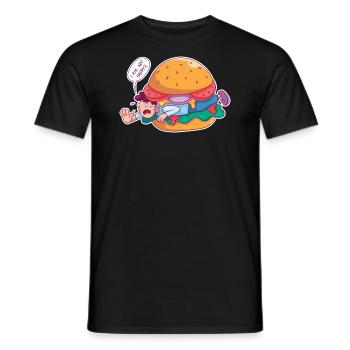 Burger essen Zutat Männer Burger essen Zutat Männe - Männer T-Shirt - Schwarz - Vorne - AI Model Male 178 light (178cm)