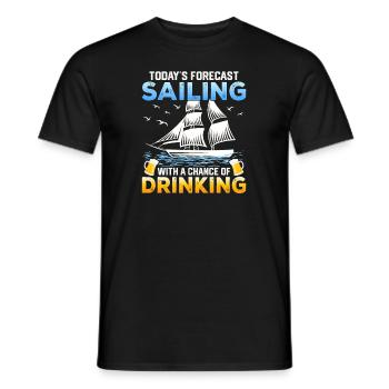 Sail sailboat ocean boat beer gift - Men's T-Shirt - black - Front - AI Model Male 178 light (178cm)