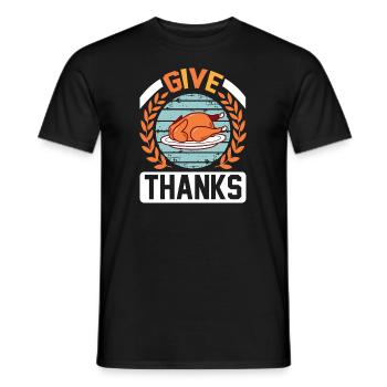 Give Thanks - Men's T-Shirt - black - Front - AI Model Male 178 light (178cm)