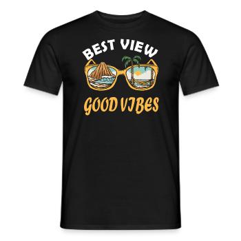 Best View Good Vibes Sunglasses Island View - Men's T-Shirt - black - Front - AI Model Male 178 light (178cm)