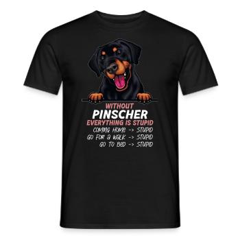 Ohne Pinscher ist alles doof - Männer T-Shirt - Schwarz - Vorne - AI Model Male 178 light (178cm)