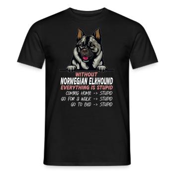 Ohne Norwegischer Elchhund ist alles doof - Männer T-Shirt - Schwarz - Vorne - AI Model Male 178 light (178cm)