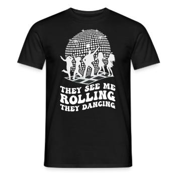 Retro Groovy Disco Ball Party Vintage Club Lifes - Men's T-Shirt - black - Front - AI Model Male 178 light (178cm)