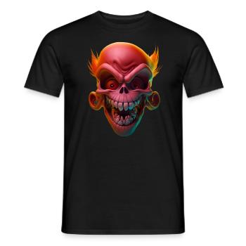 Red laughing Skull - Men's T-Shirt - black - Front - AI Model Male 178 light (178cm)