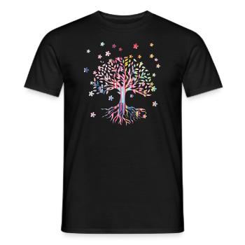 Arbre de Vie,Arbre de Vie,fleurs,coloré,graffiti - T-shirt homme - noir - Devant - AI Model Male 178 light (178cm)