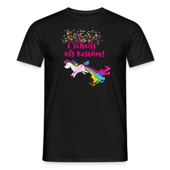 einhorn, scheissen,kostüm,karneval,konfetti - Männer T-Shirt - Schwarz - Vorne - AI Model Male 178 light (178cm)