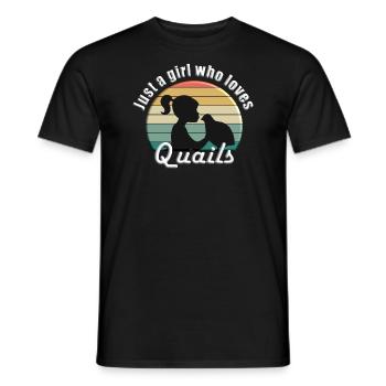 Just a girl who loves quails - Männer T-Shirt - Schwarz - Vorne - AI Model Male 178 light (178cm)