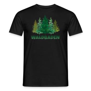 Waldbaden Achtsamkeitstrainer Natur Entspannung - Männer T-Shirt - Schwarz - Vorne - AI Model Male 178 light (178cm)