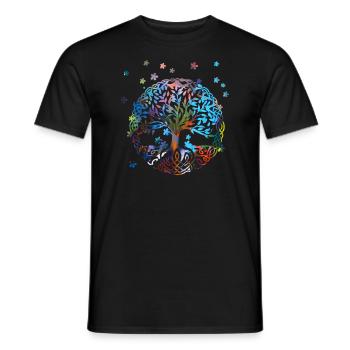 Baum des Lebens, Yggdrasil, Wikinger, Midgard,Thor - Männer T-Shirt - Schwarz - Vorne - AI Model Male 178 light (178cm)