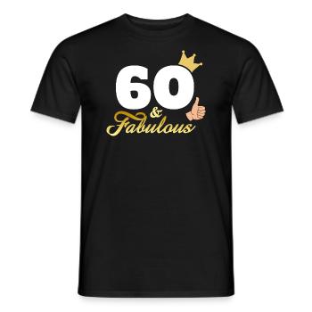 60 und fabelhaft - Männer T-Shirt - Schwarz - Vorne - AI Model Male 178 light (178cm)