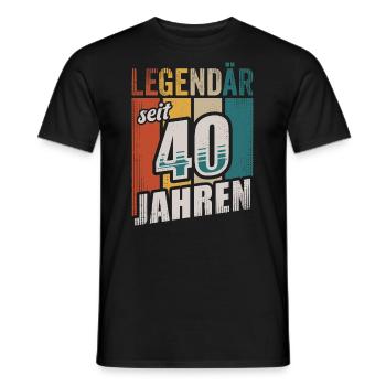 40. Geburtstag Legendär seit 40 Jahren - Männer T-Shirt - Schwarz - Vorne - AI Model Male 178 light (178cm)