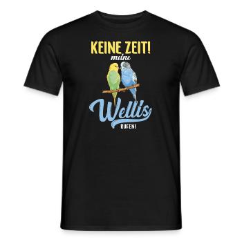Wellensittich Sittiche Welli Figur Sittichhalter - Männer T-Shirt - Schwarz - Vorne - AI Model Male 178 light (178cm)
