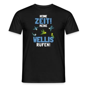 Wellensittich Sittiche Welli Figur Sittichhalter - Männer T-Shirt - Schwarz - Vorne - AI Model Male 178 light (178cm)