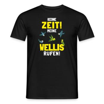 Wellensittich Sittiche Welli Figur Sittichhalter - Männer T-Shirt - Schwarz - Vorne - AI Model Male 178 light (178cm)
