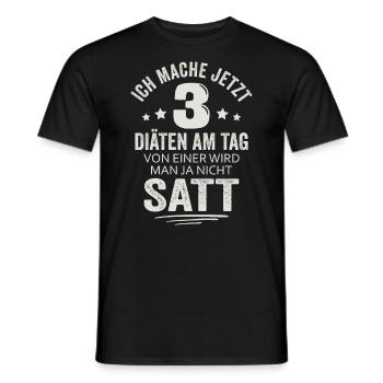 Ich mache jetzt 3 Diäten am Tag - Männer T-Shirt - Schwarz - Vorne - AI Model Male 178 light (178cm)