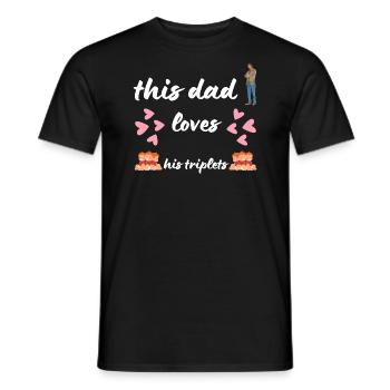 This Dad Loves His Triplets - Men's T-Shirt - black - Front - AI Model Male 178 light (178cm)