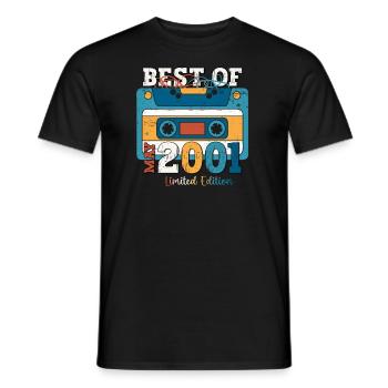22nd Birthday Man Cassette May Vintage 2001 - Men's T-Shirt - black - Front - AI Model Male 178 light (178cm)