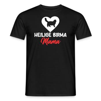 Heilige Birma Katze - Männer T-Shirt - Schwarz - Vorne - AI Model Male 178 light (178cm)