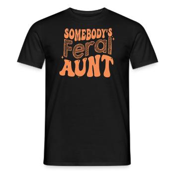 Somebody s Feral Aunt on back - Men's T-Shirt - black - Front - AI Model Male 178 light (178cm)