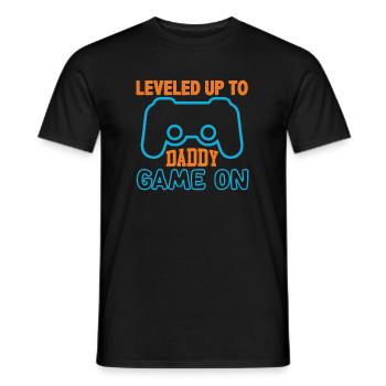 Dad Level Unlocked - Level up to Daddy Loading - Men's T-Shirt - black - Front - AI Model Male 178 light (178cm)
