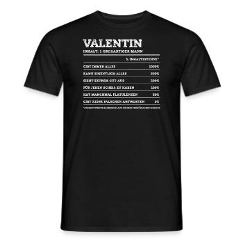 Valentin Großartiger Mann Vorname - Männer T-Shirt - Schwarz - Vorne - AI Model Male 178 light (178cm)