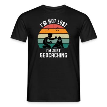 Je ne suis pas perdu, je fais juste du géocaching - T-shirt homme - noir - Devant - AI Model Male 178 light (178cm)