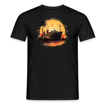 Going on a boat trip - Men's T-Shirt - black - Front - AI Model Male 178 light (178cm)