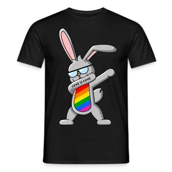 Gay Pride Dab Dance Bunny - T-shirt homme - noir - Devant - AI Model Male 178 light (178cm)