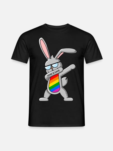 Gay Pride Dab Dance Bunny - T-shirt homme - noir