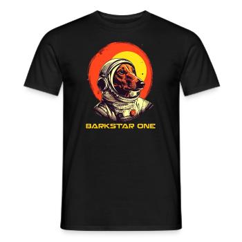 Unisex TShirt 'Barkstar One' | Dachshund Astronaut - Men's T-Shirt - black - Front - AI Model Male 178 light (178cm)