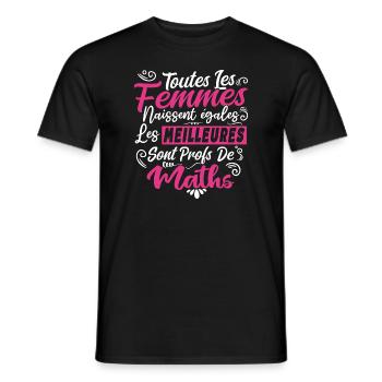 Prof Professeur Maths Métier Humour Cadeau - T-shirt homme - noir - Devant - AI Model Male 178 light (178cm)
