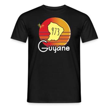 Belle idee cadeau souvenir carte de la Guyane - T-shirt homme - noir - Devant - AI Model Male 178 light (178cm)
