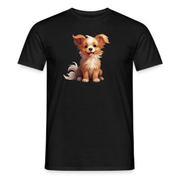 Chibi Dog - Men's T-Shirt - black - Front - AI Model Male 178 light (178cm)