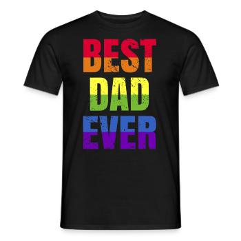Best DAD ever - bester Papa Pride LGBT - Men's T-Shirt - black - Front - AI Model Male 178 light (178cm)