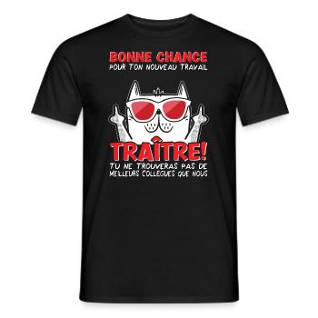 Départ Collègue Travail & Nouvel Emploi, Adieu - T-shirt homme - noir - Devant - AI Model Male 178 light (178cm)