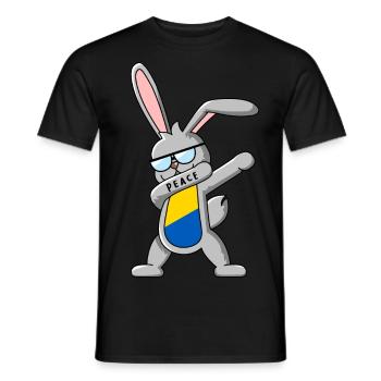 Dabbing bunny danse elle-même jaune et bleu - T-shirt homme - noir - Devant - AI Model Male 178 light (178cm)