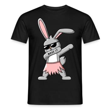 Dab Dance Hase T-Shirt Design - Männer T-Shirt - Schwarz - Vorne - AI Model Male 178 light (178cm)