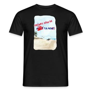Prends soin de ta mer - T-shirt homme - noir - Devant - AI Model Male 178 light (178cm)